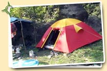 Dome tent in Rocky Island